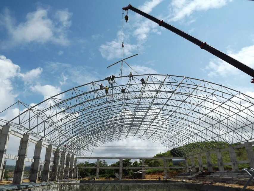 Hot Dip Structural Steel Space Frame pceDry Coal Shed Storage