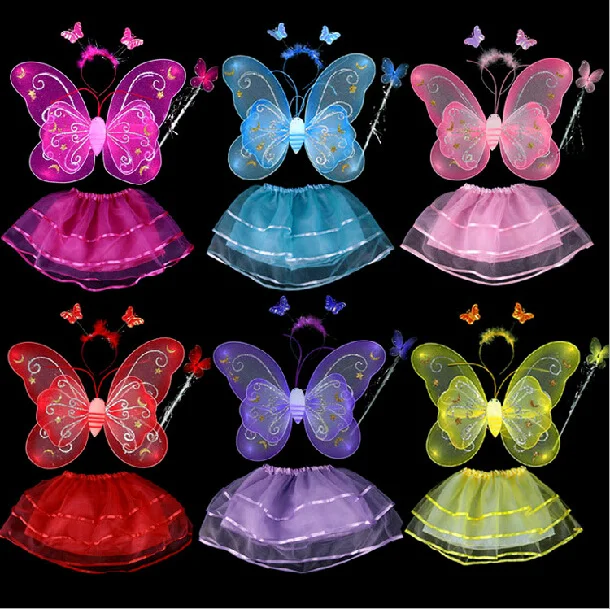 50 sets lot EMS Free Shipping 7 Colors Girls Kids Fairy Costumes for font b Children