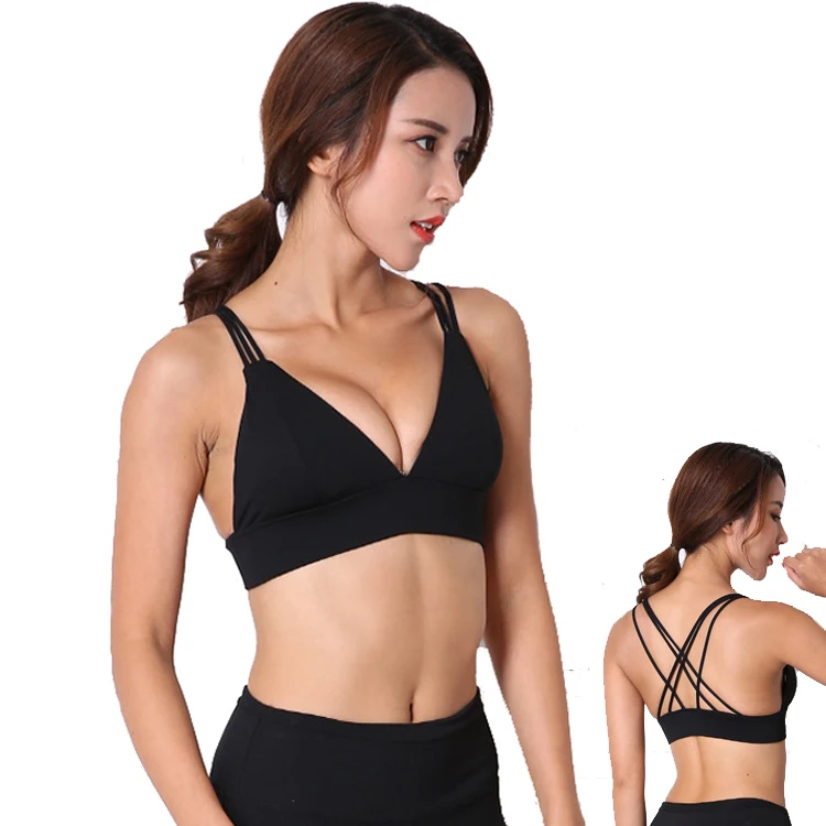 

Customized Logo Sports Bra Beautiful Back Cross High-Intensity Lcyra Sports Bra, N/a