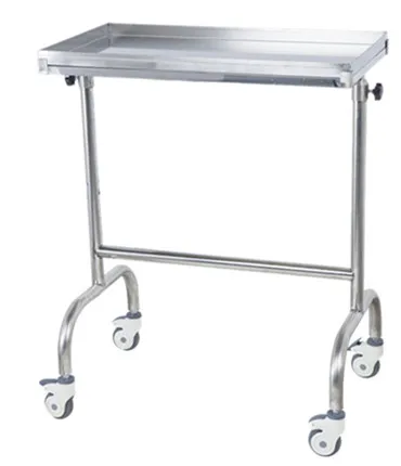 Stainless steel surgical instrument table in hospital mobile medical trolley
