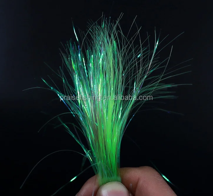 Wholesale Uv Pearl Flashabou Tinsel Fly Tying String Jig Hook,Lure