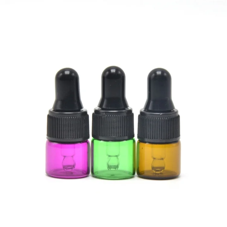 

1ml mini essential oils vials perfume glass dropper bottles