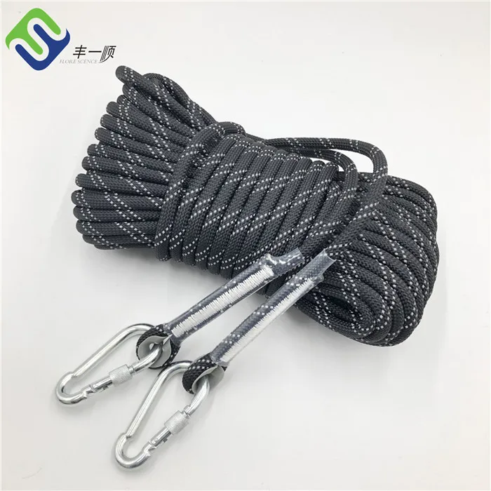 

Hot sale 10mm static polyester rock climbing rope 50ft, Customized