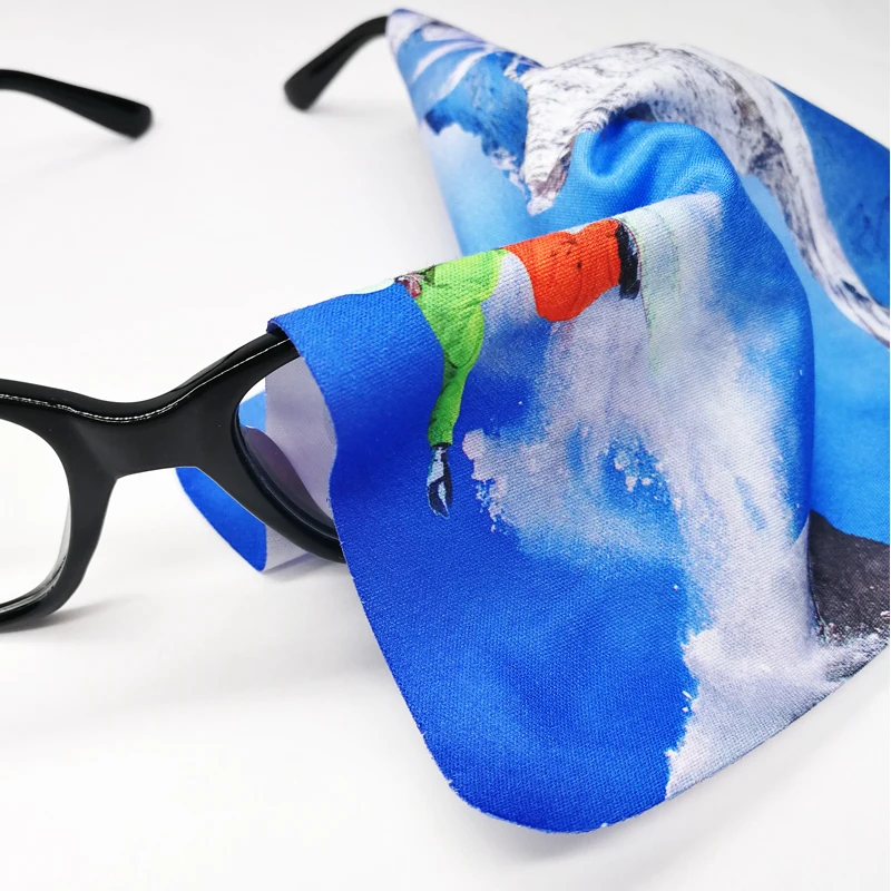 Custom Full Color Printing Microfiber Lens Cleaning Cloth For Glasses