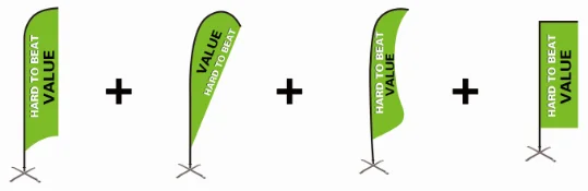 Strongest Wind Resistance Promo Sharkfin Banner Flag Stand