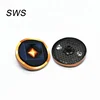 round gold spring snap button cover with logo