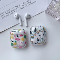 

Cute Clear flamingo fruit floral case for Apple Airpods 2 1