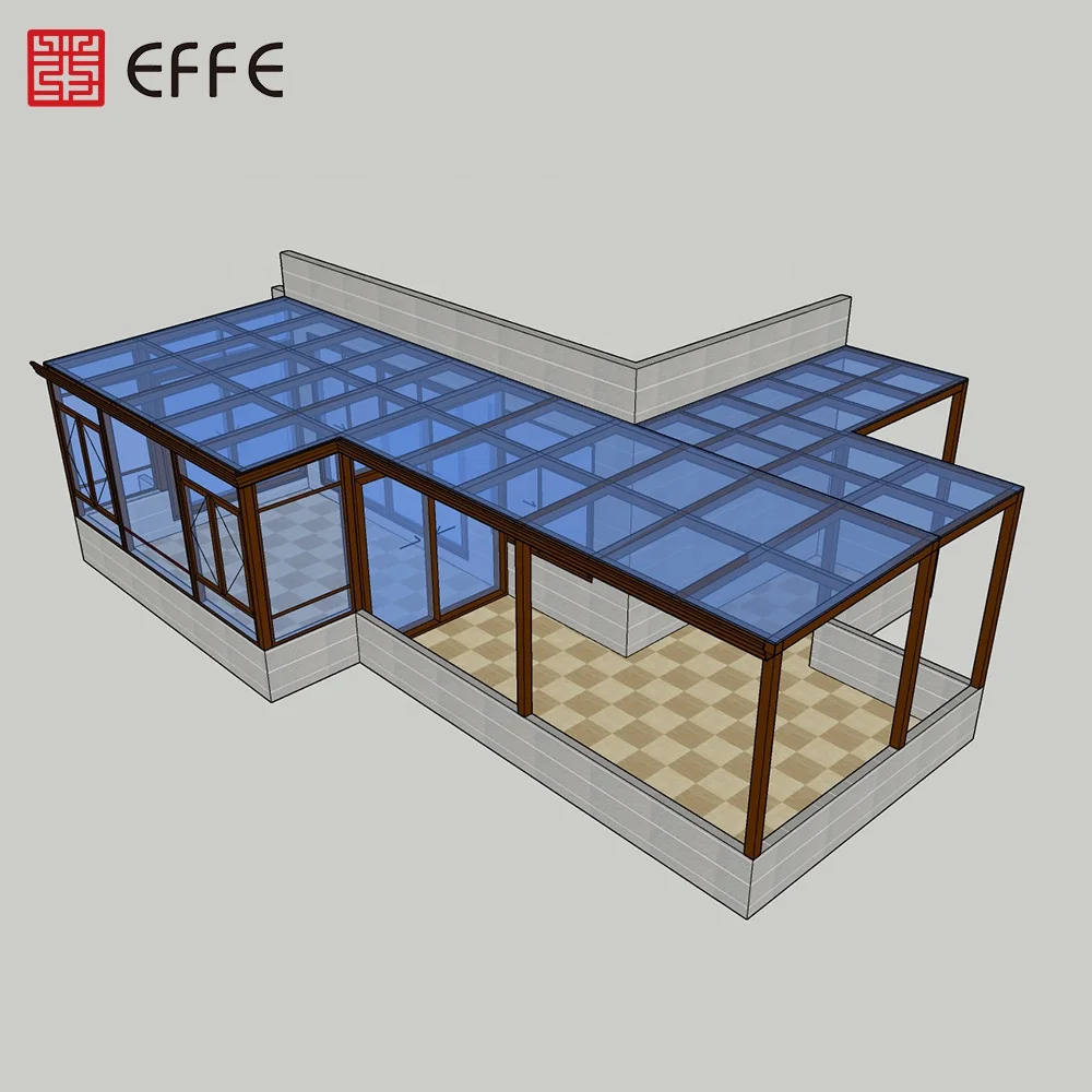 
soundproof thermal break aluminum luxury conservatory laminated glass sunroom 