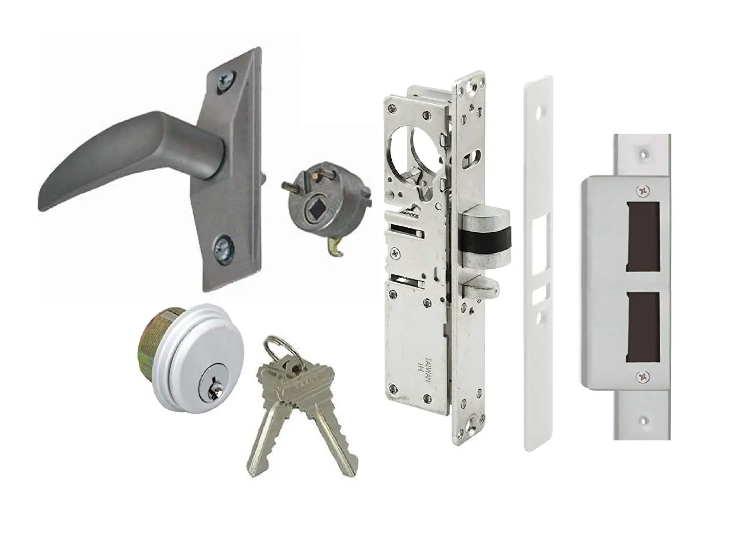 LEVER HANDLE /& LOCK CYLINDER ADAMS RITE KAWNEER TYPE STOREFRONT DOOR DEAD LATCH