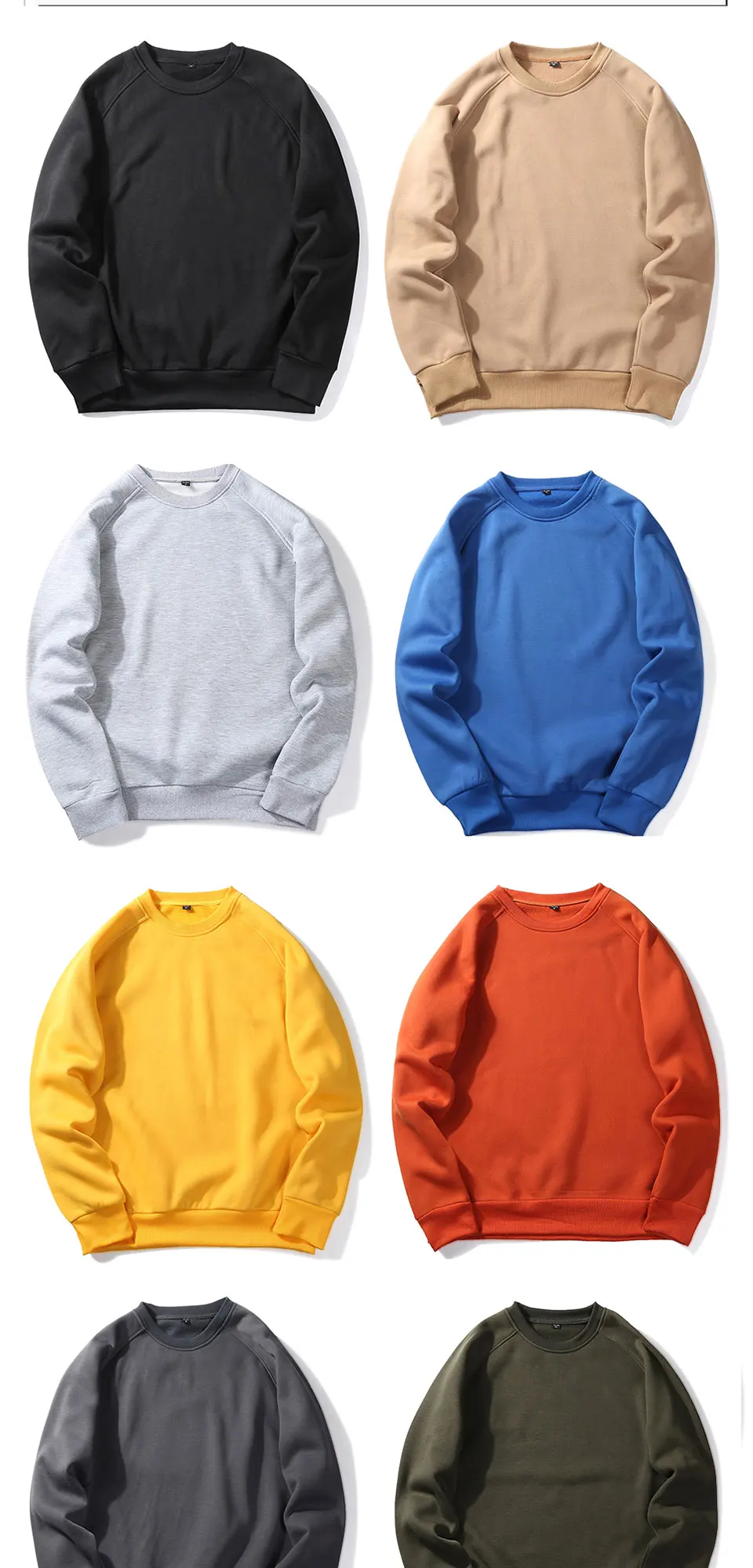 Custom Style Men Colorful Hoodies Sweatshirts 100% Cotton Plain Crew ...