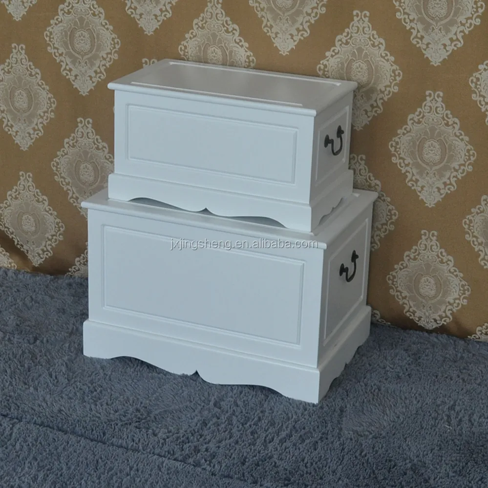 antique white toy chest