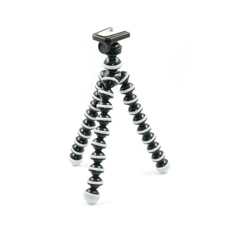 

Lightweight Portable Octopus Tripod Middle Size Super Flexible with Universal 1/4 Screw for Smartphone Gopro Camera DC, Black and white