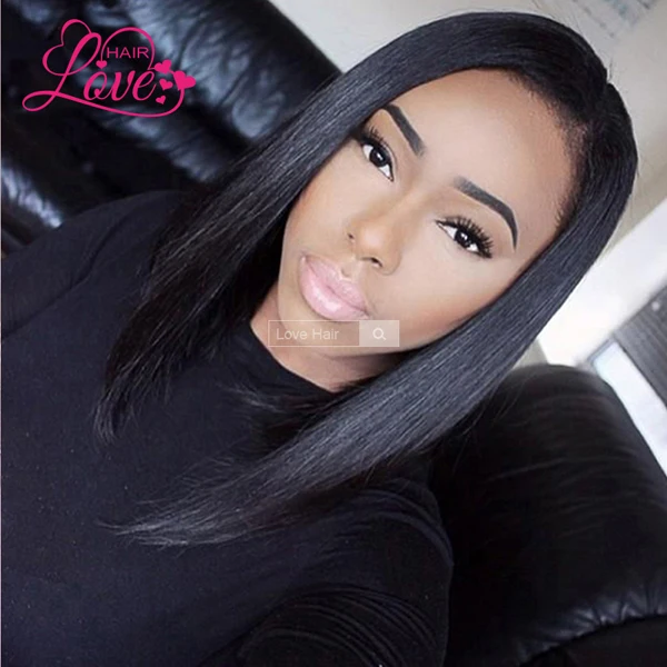 

Glueless Full Lace Human Hair Bob Wigs For Black Women Brazilian Virgin Hair Straight Short Bob Lace Front Bob Cut Wigs