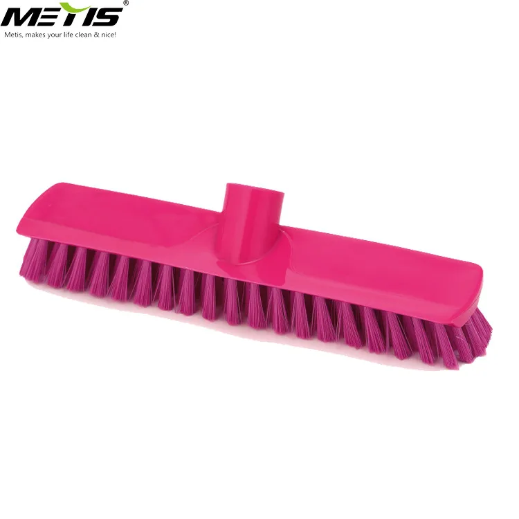 Metis high quality heavy duty hard brush outdoor cleaning broom angled hard curved broom