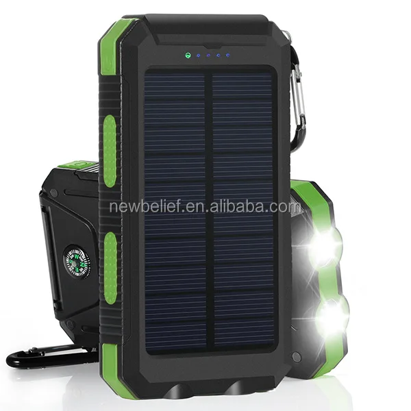 

Portable flashlight solar cell power bank, waterproof solar power bank with CE,FCC,ROHS, Black;blue;green;orange;white