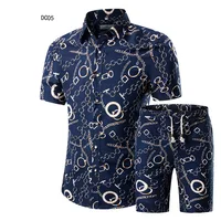 

Mens short Sleeve shirt Summer Style Short Suit print plus size Set with stock price
