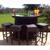 Semi circular outside pool party furniture set outdoor stool and rattan bar counter design