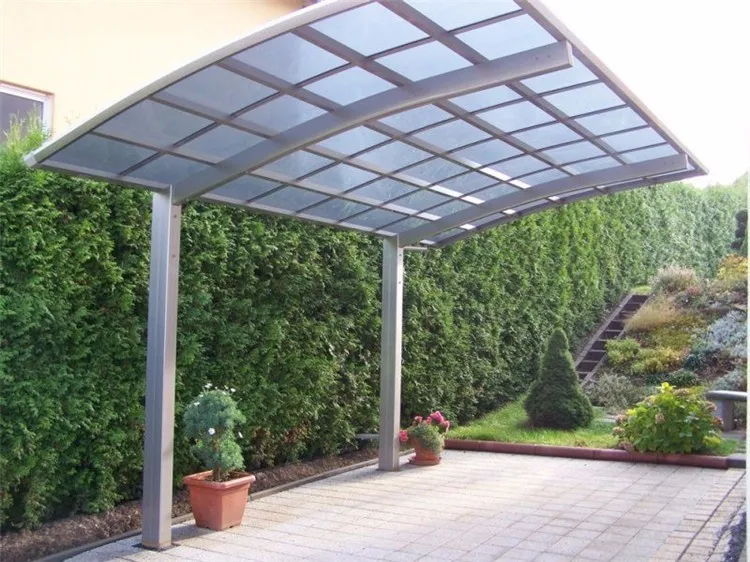 Single And Double Carport With Polycarbonate Sheet And Aluminum Frame