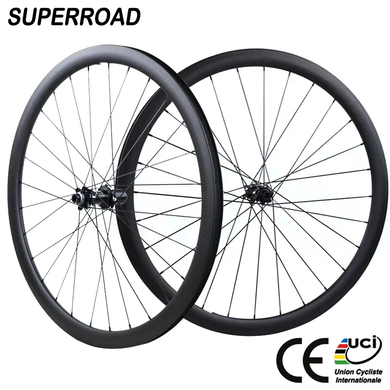 

38mm CX Offset Disc Brake Cycling Fiber Clincher 700C Chinese Road Carbon Wheelset Bike Bicycle Wheel set