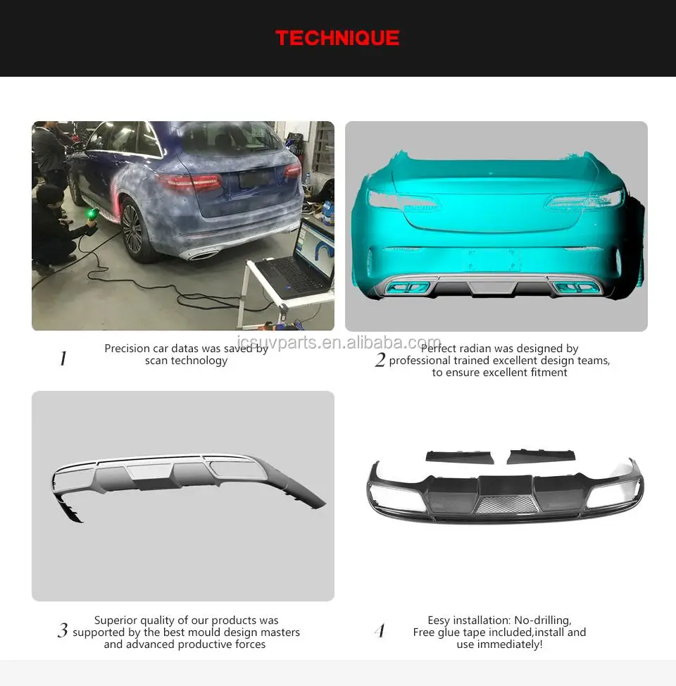 Carbon Fiber C238 Gt Rear Bumper Diffuser Lip For Mercedesbenz Eclass