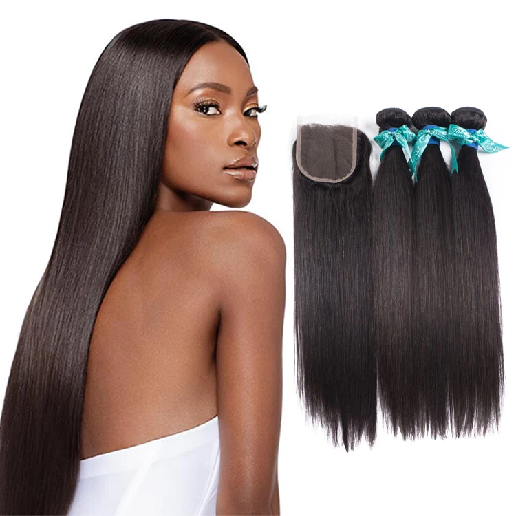 

Double Drawn Virgin Hair With Closure,Bundles With Closure Cuticle Aligned Hair, Nature hair