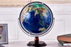 32cm blue ocean wooden case globe with metal stand