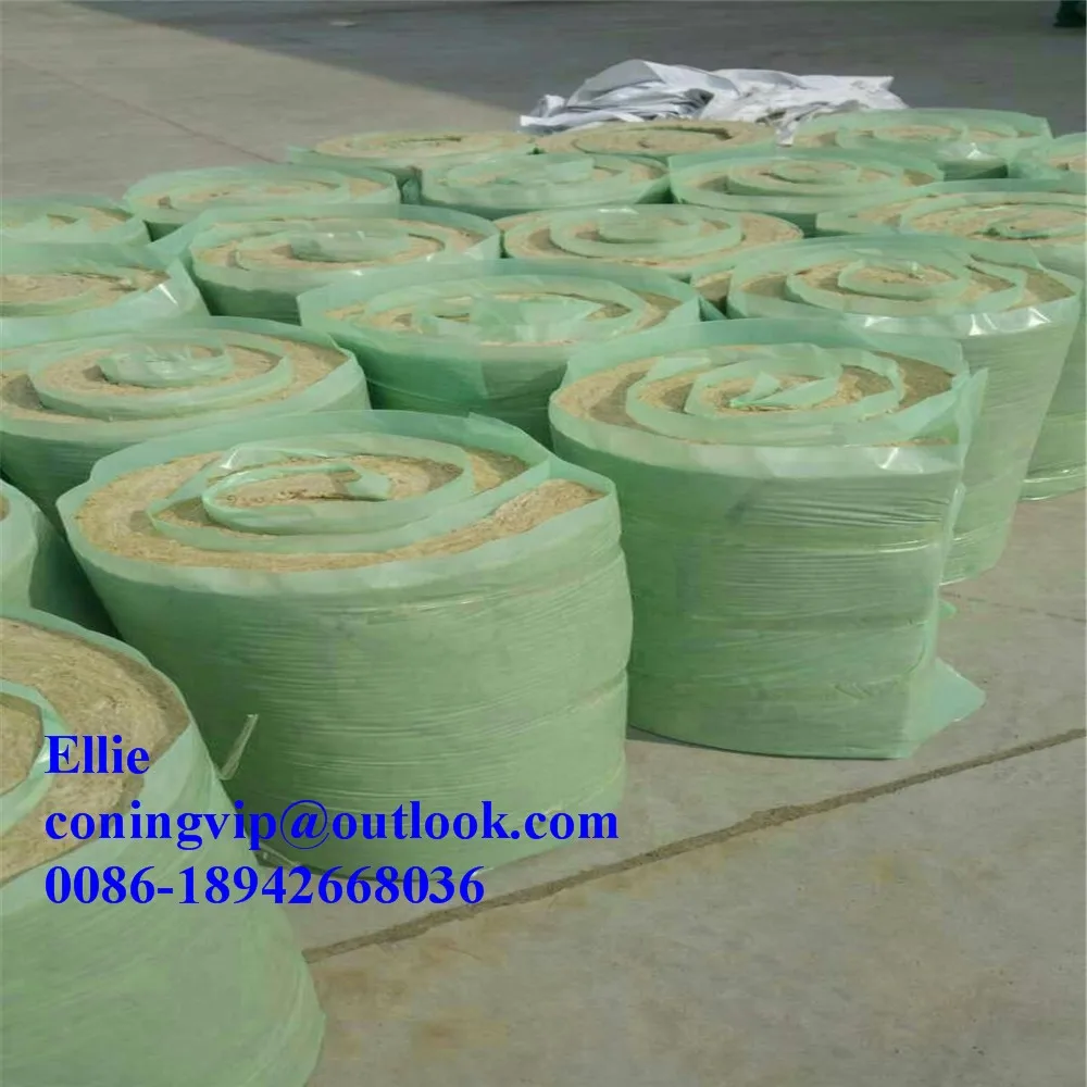 Rockwool Blanket Wire Mesh Bonded Insulation For Exhaust Gas Duct Pipe