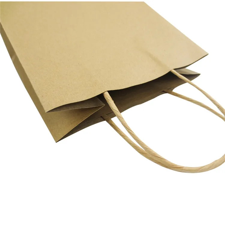 Custom size  Brown  Kraft Paper Shopping Bag for Gift Packaging