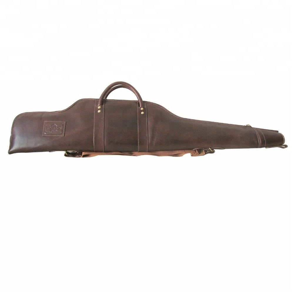 

HIBO vintage genuine leather shooting gun bag weapon bag rifle gun bag, Brown