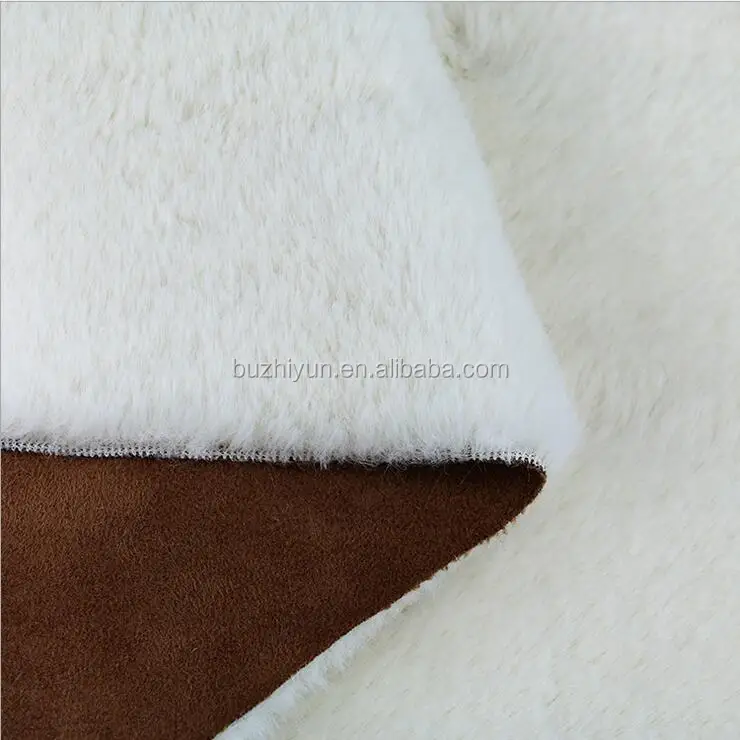 
suede laminated with fur rabbit fabric for winter coat 