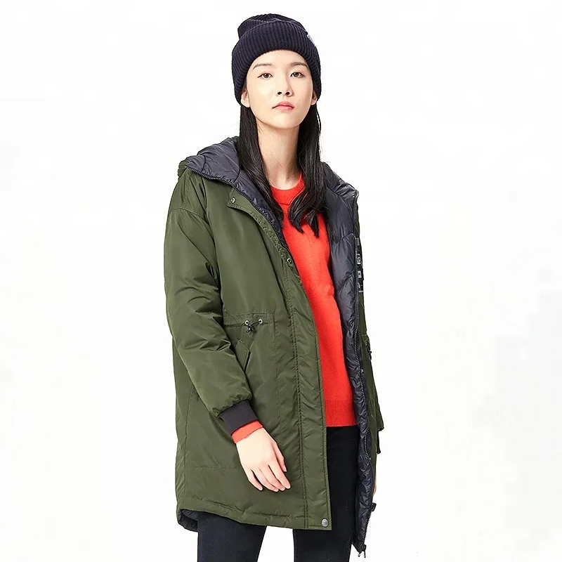

Winter long women loose double wear windproof warm down jacket coat, Colorful