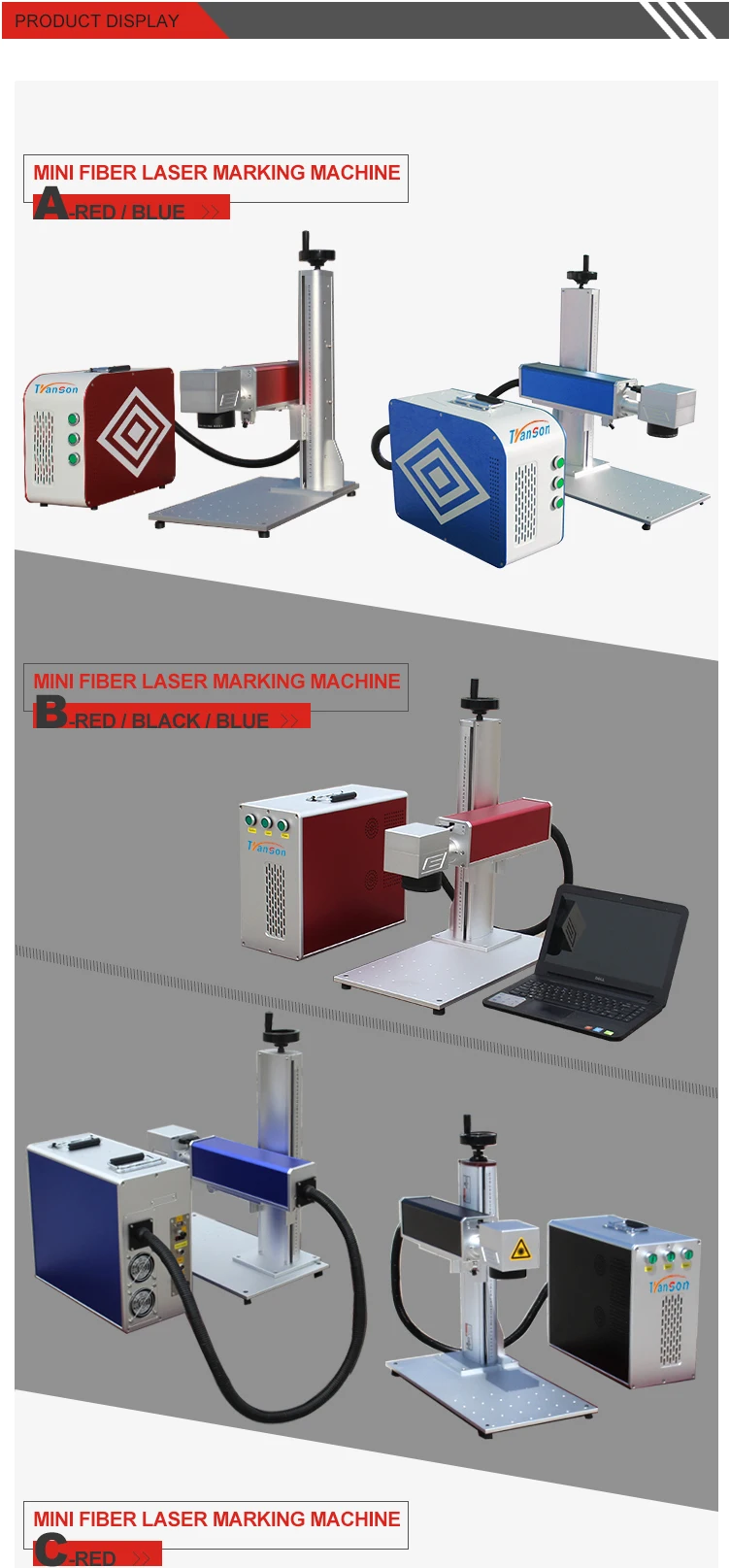 30W  Fiber laser Marking Machine Mini Type with Rotary Worktable