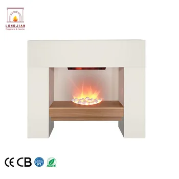 Safety Thermal Cut Off Fireplace Heater With Mdf Wooden Decoration