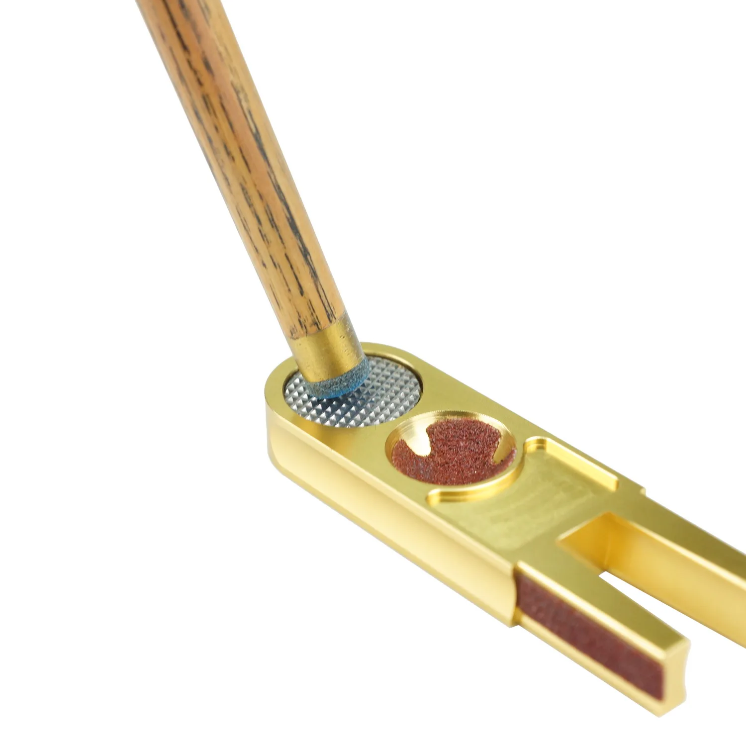 Multifunctional Billiards Pool Cue Tip Shaper With Scuffer Burnisher