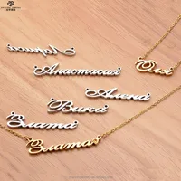 

New arrivals 2018 rose gold plated stainless steel name necklace personalised