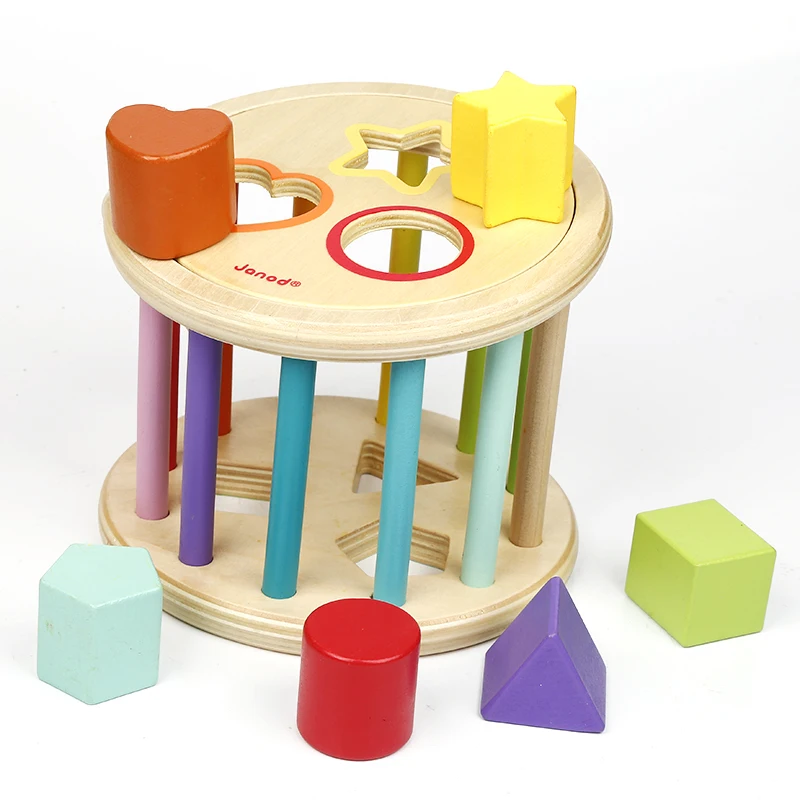 China Wood Toy Round Rolling Cage With Shape Sorting Wisdom Wooden Kids ...