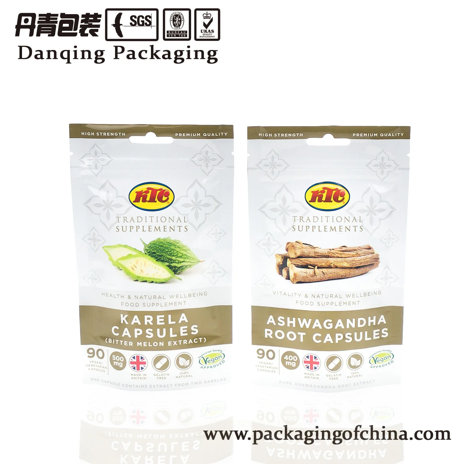 DQ PACK Customized LOGO Laminated Packaging Stand Up Pouch For Tea