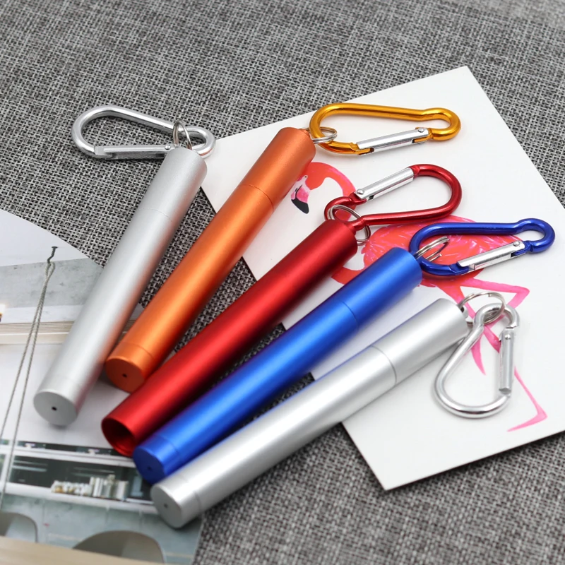 

Custom Logo Collapsible Metal Drinking Straw Stainless Steel Telescopic Straw