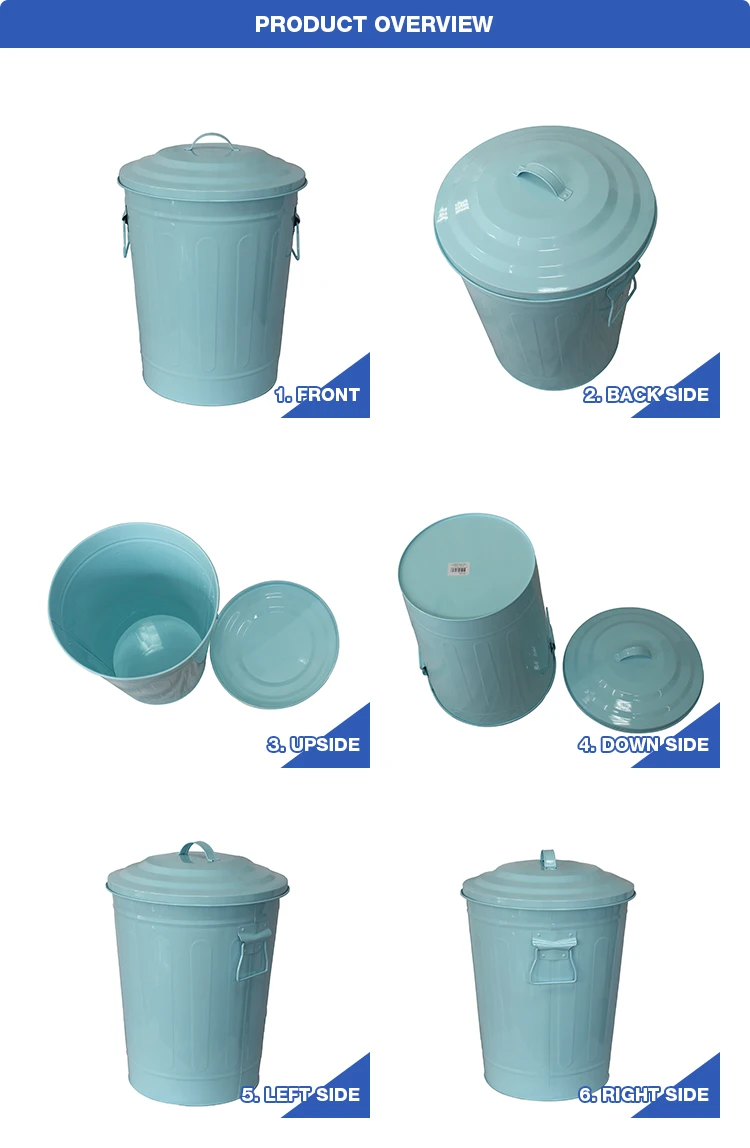 Manufacturer 18l Galvanized Steel Garbage Trash Can Buy Trash Can