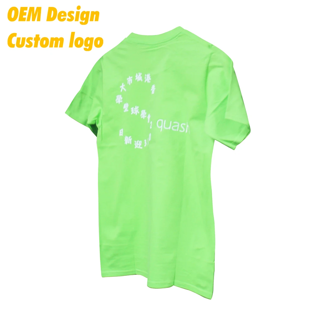 Custom Logo Free sample 100% cotton Large size Hem Tag Light Green Blank Women Screen Printing T shirt