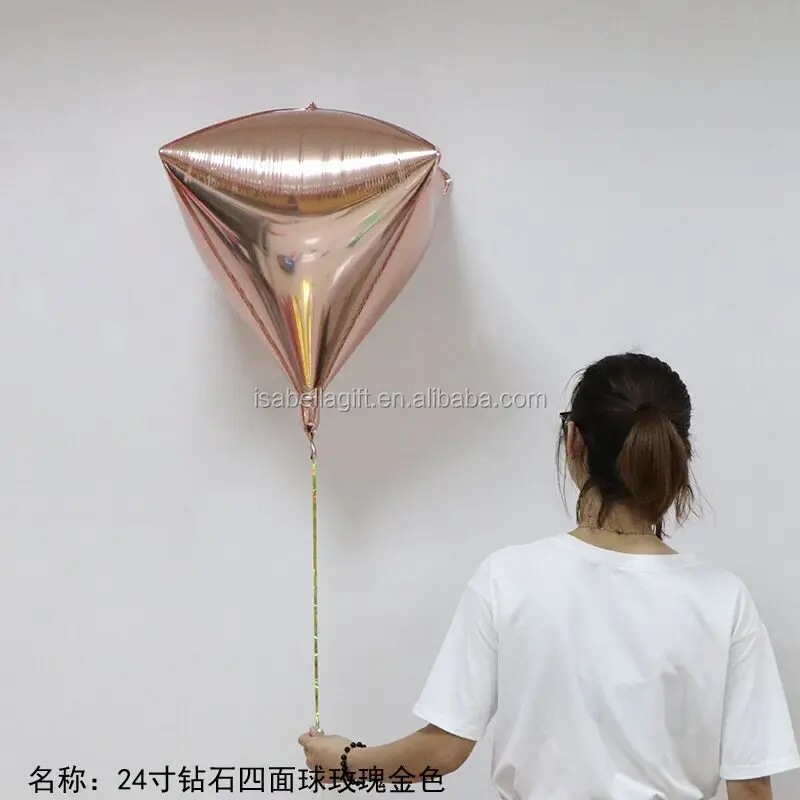 24 inch Diamond Shape Aluminum 4D Foil Balloon Wedding Birthday Party Decor