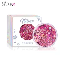 

Shinein Holographic Cosmetic Grade Hair Eye Glitter Pink Mixed Cosmetic Glitter for Woman Face Body Makeup