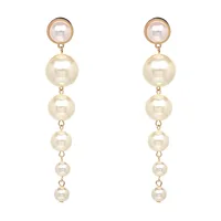

Trendy Elegant Created Big Simulated Pearl Long Earrings Pearls String Statement Drop Earrings For Wedding NS810261