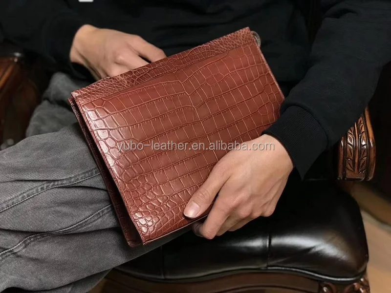 Handmade Genuine Croc Skin Leather Men's Classic Clutch Bag / Pouch –  Emphes Lifestyle