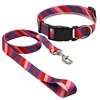 Customized Pattern Printed Pet Products Supplies Nylon Webbing Pet Neck Collar With Leash Set