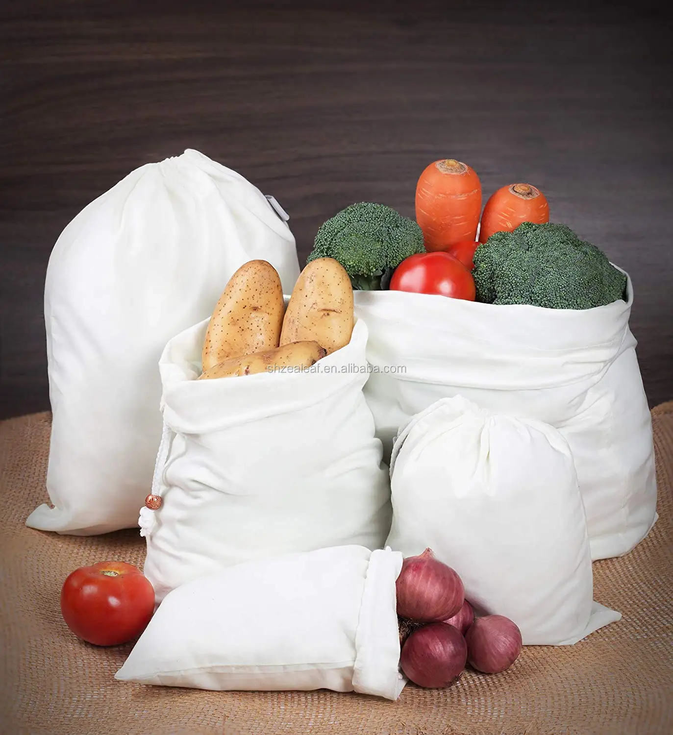 reusable organic cotton produce bags