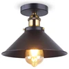 Flush Mount Ceiling Lights LED Edison Bulb Industrial Vintage Style Black Wall Lamp Round for Hallway Study Room Office Bedroom