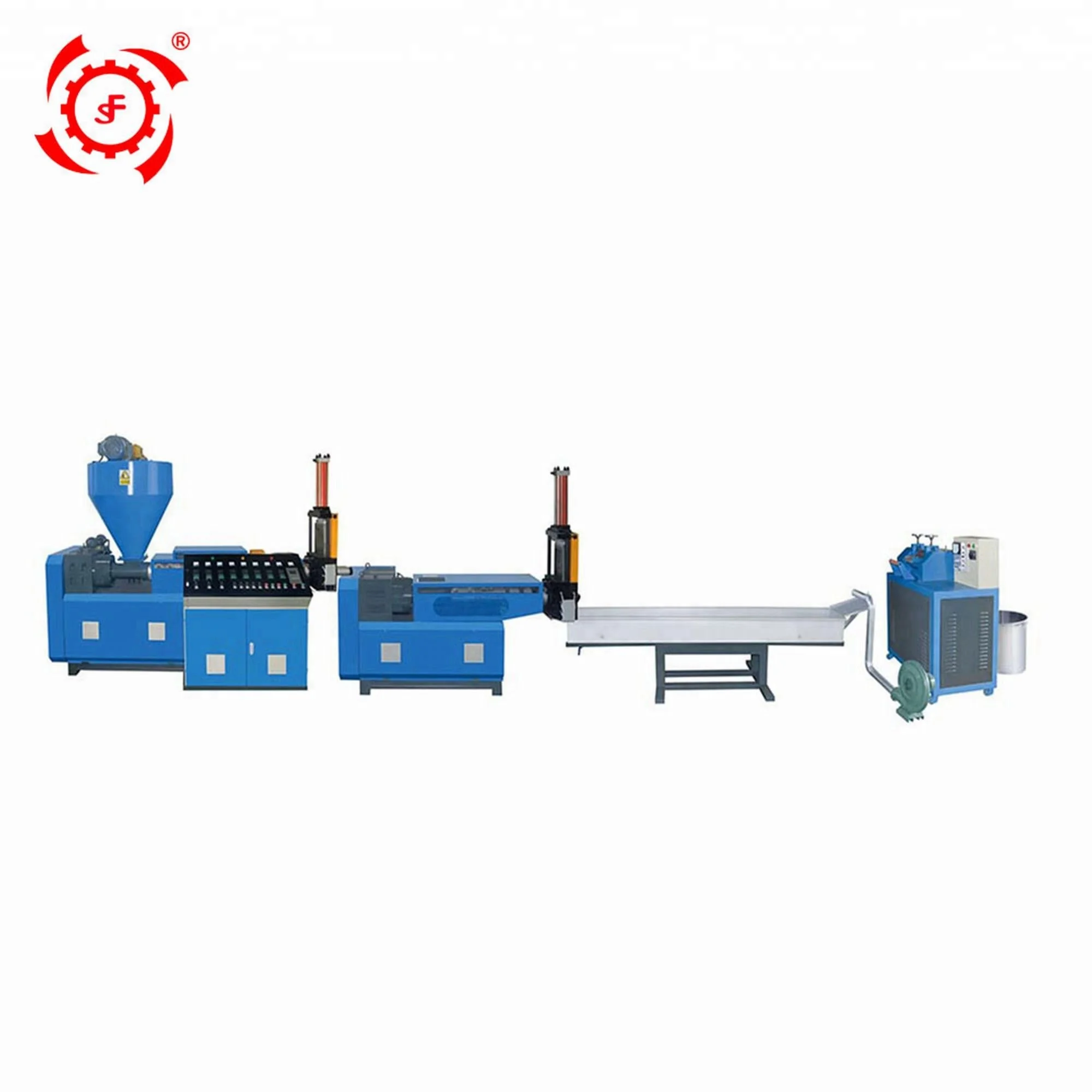 Double Stage PP PE ABS Film Granulation Pelletizer Cost Extruder Machine Plastic Recycling Price