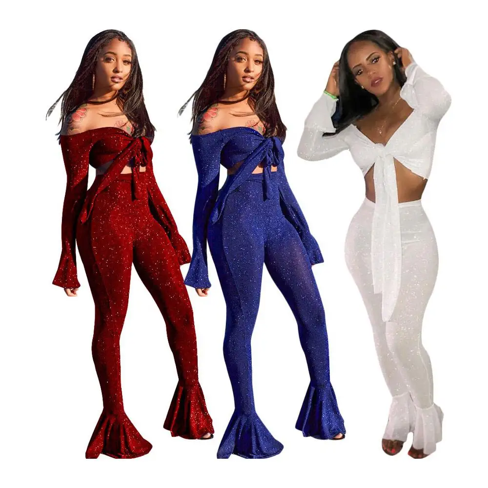 

Fashion Women Pants Suit Sexy Outfit 2 Piece winter sexy pants set