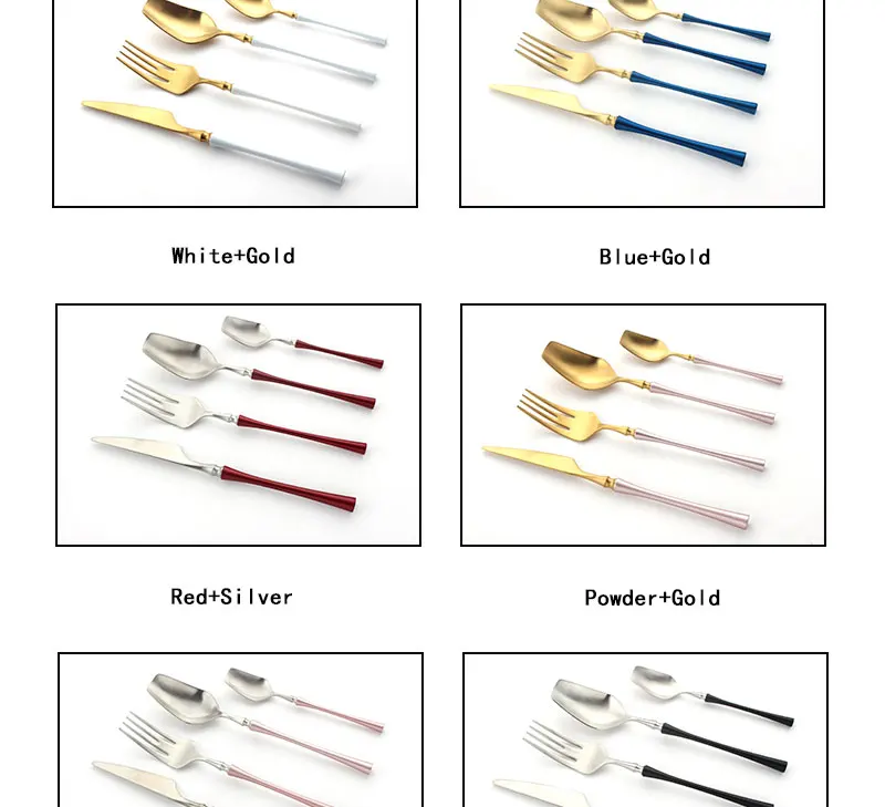 Royal Wedding Luxury Gold Plated Cutlery Set Cubiertos Stainless Steel